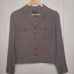Norton McNaughton Long Sleeve Button Front Blouse 10P